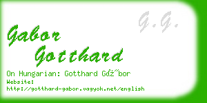 gabor gotthard business card